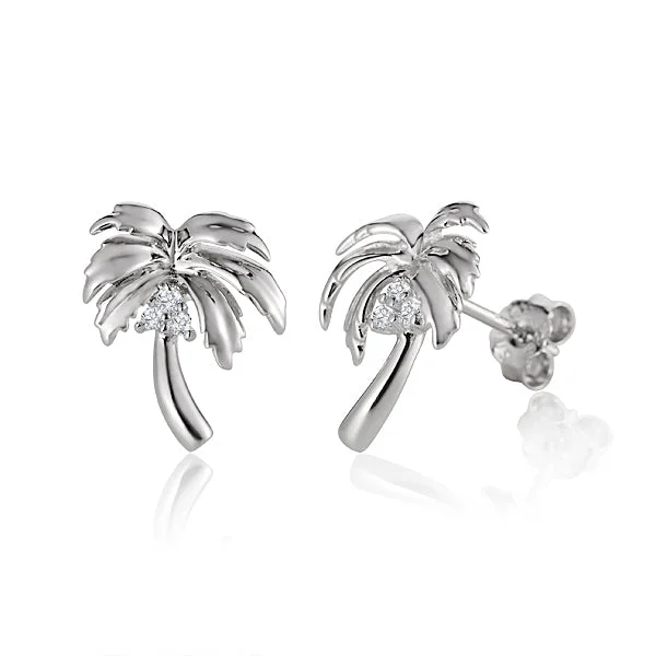 Small Sterling Silver Palm Tree Studs