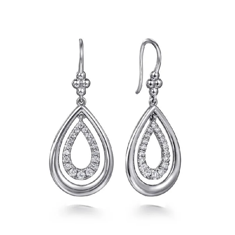 925 Sterling Silver Bujukan Teardrop Fish Wire Earrings