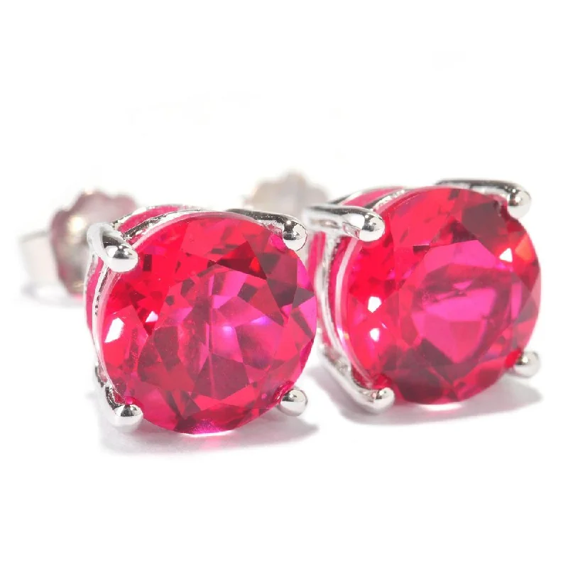 Sterling Silver Rubelite Doublet Studs