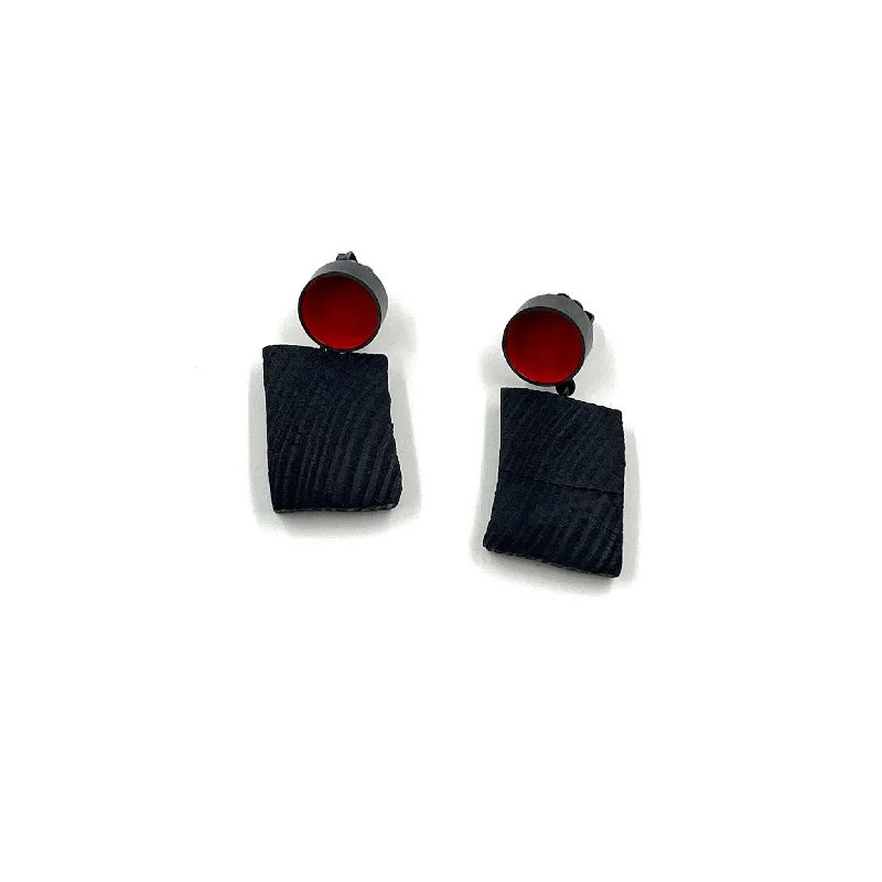 Susanne Elstner - Charcoal Rectangle Earrings