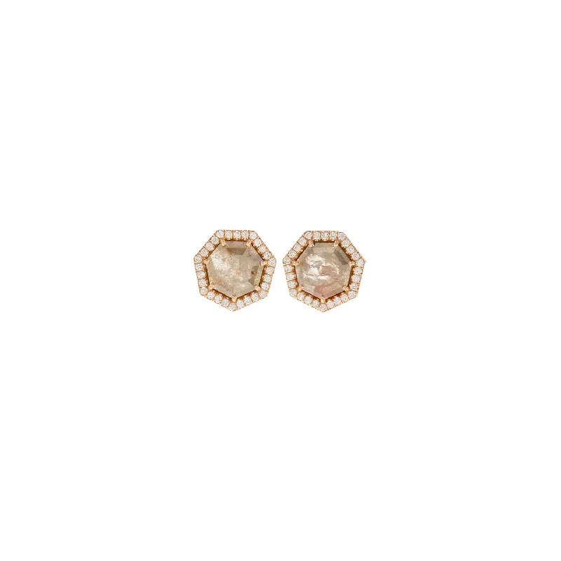 Sylva & Cie Rough Cut Diamond Studs