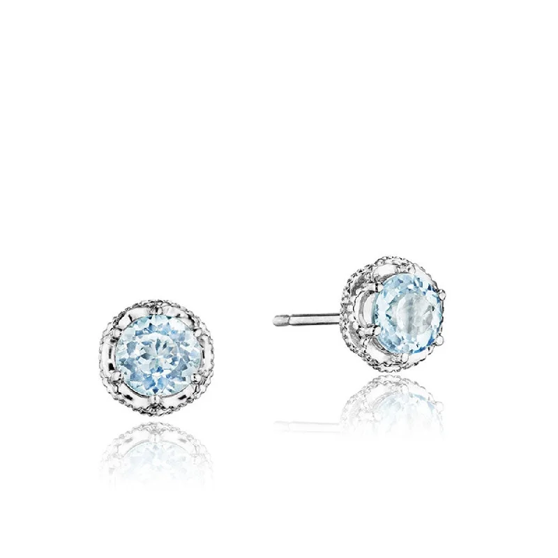 Tacori Petite Crescent Crown Sky Blue Topaz Studs