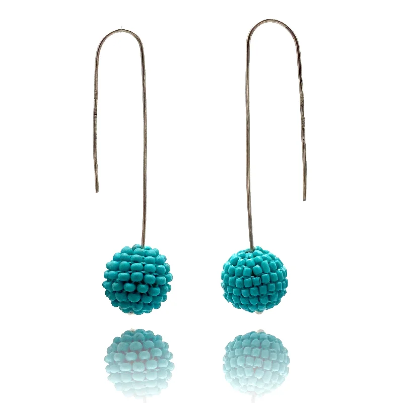 Turquoise Blue Bead Earrings