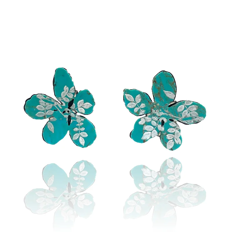 Turquoise Flower Earrings