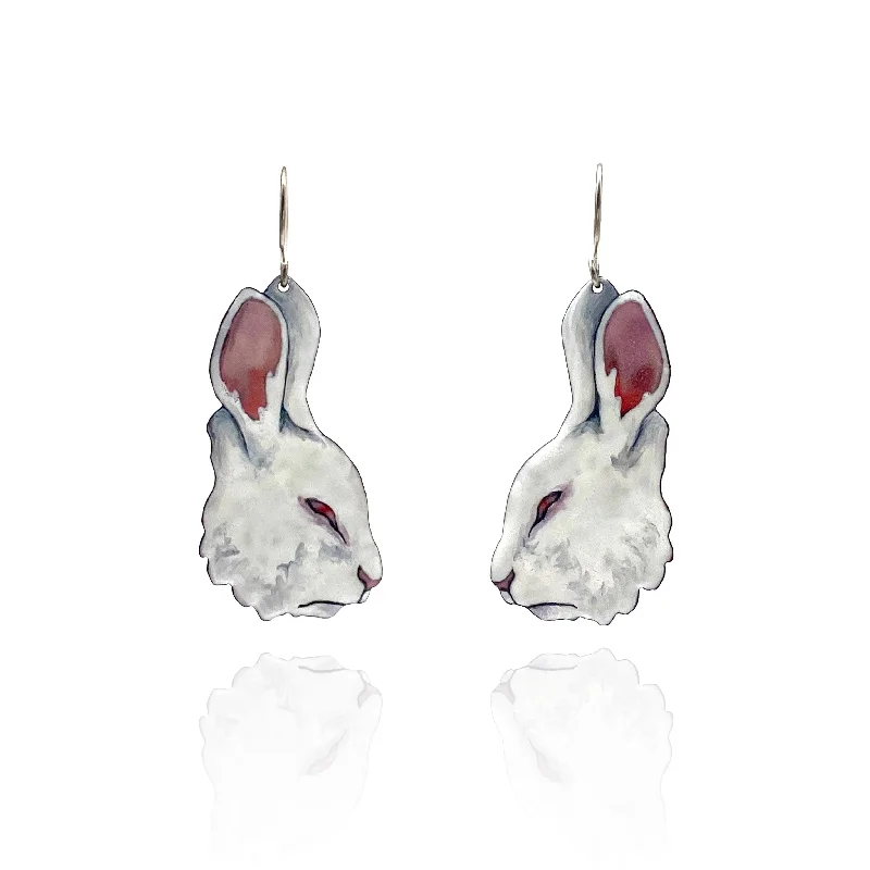 White Rabbit Earrings