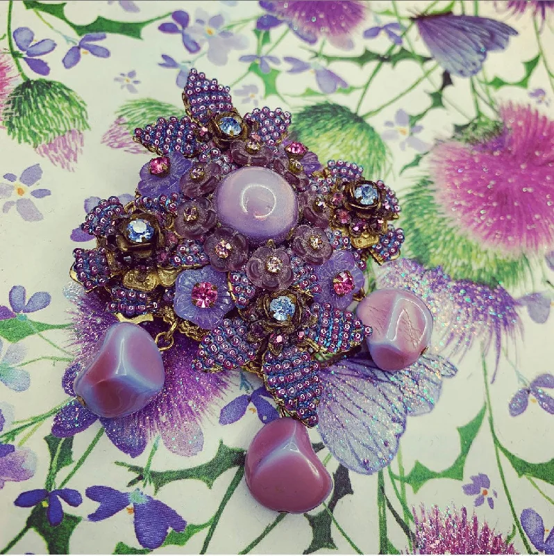 Stanley Hagler Brooch Purple Lilac