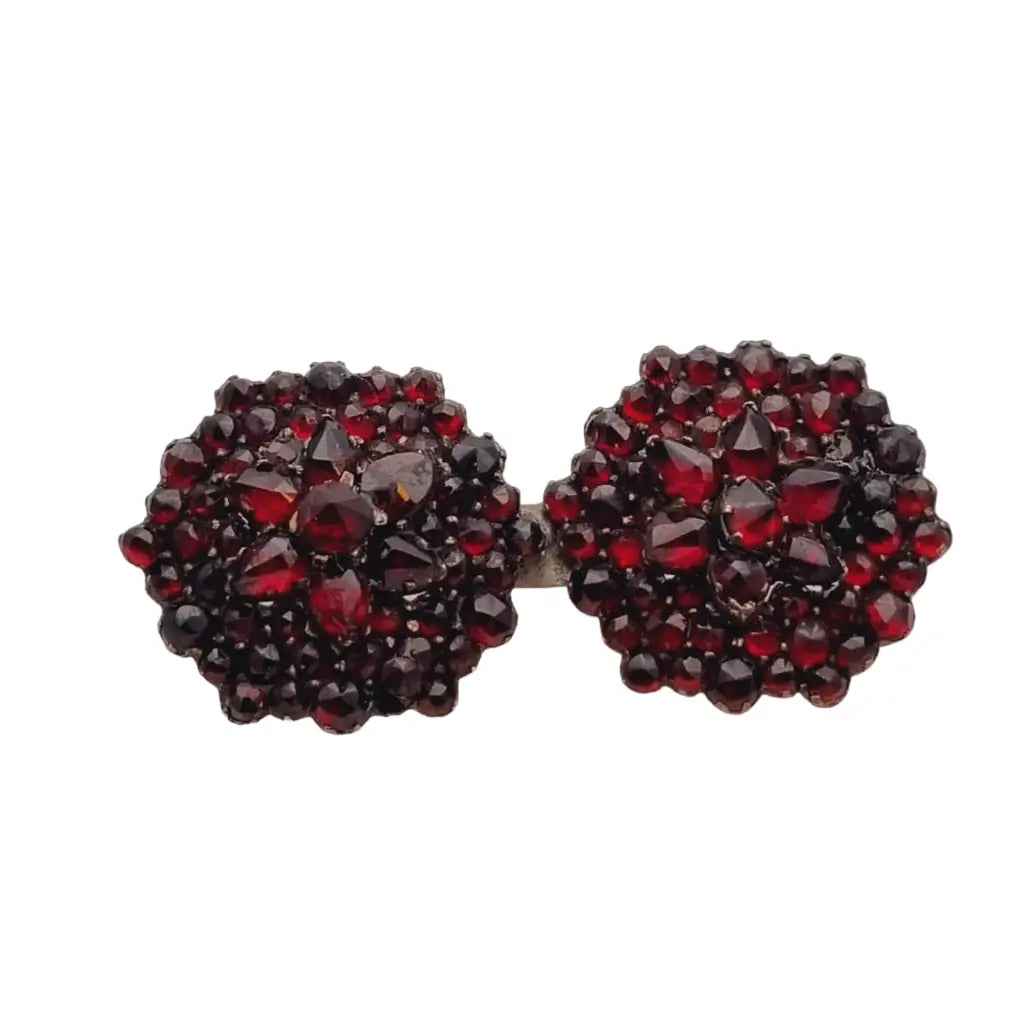 Antique Victorian bohemian garnet brooch, gives the gift of January birthstone.