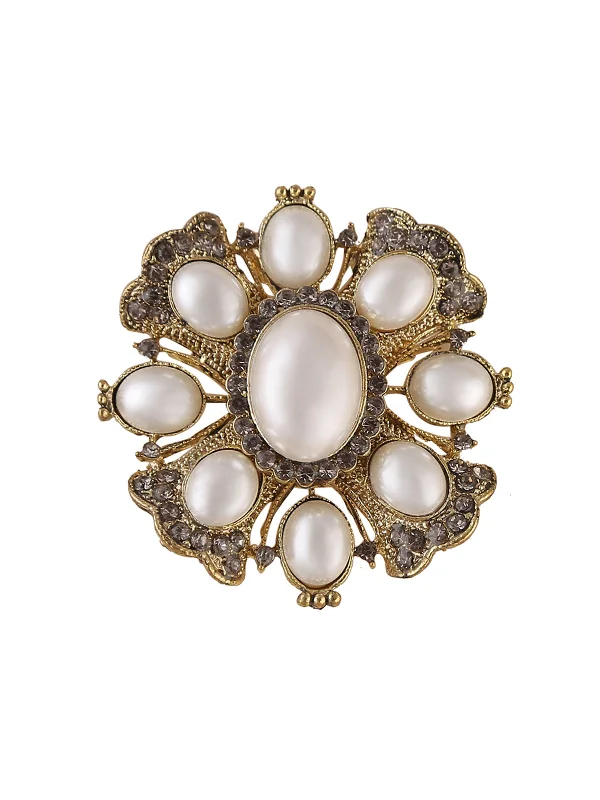 Beautiful Vintage Diamond & Pearl Brooch Pin