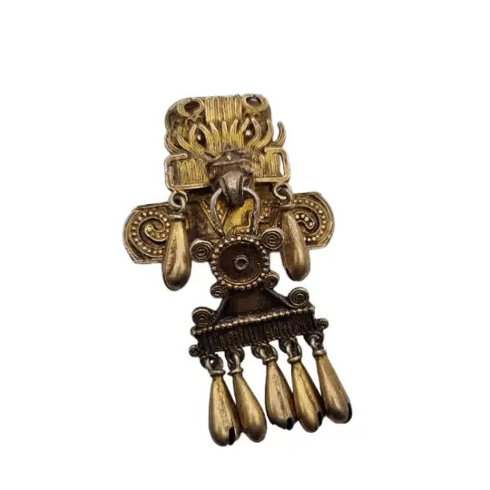 Mixtec Aztec silver brooch of the sun god, tomb 7 Monte Albán, Oxaca.