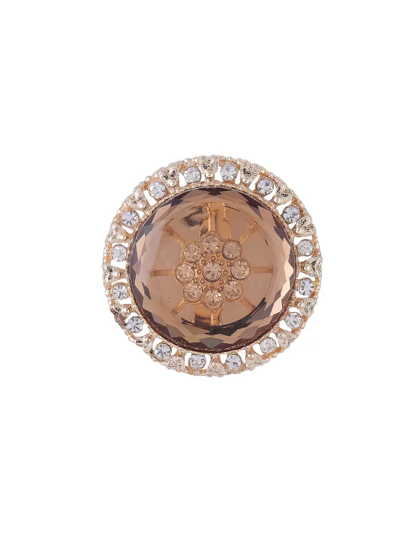 Decorative Round Shape Elegant Disc Brooch Pin