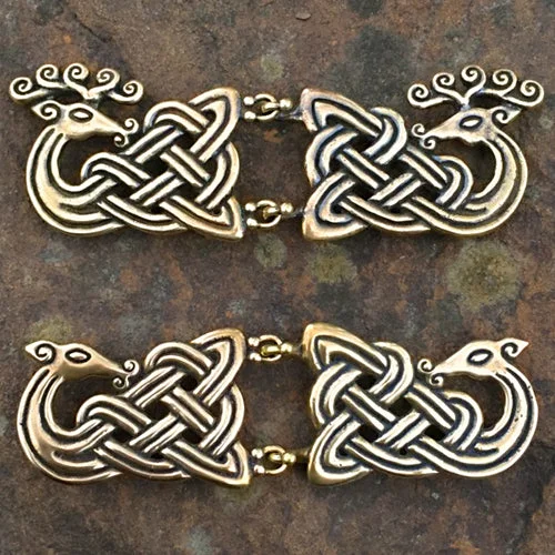 Deer Cloak Clasps - Silver or Bronze