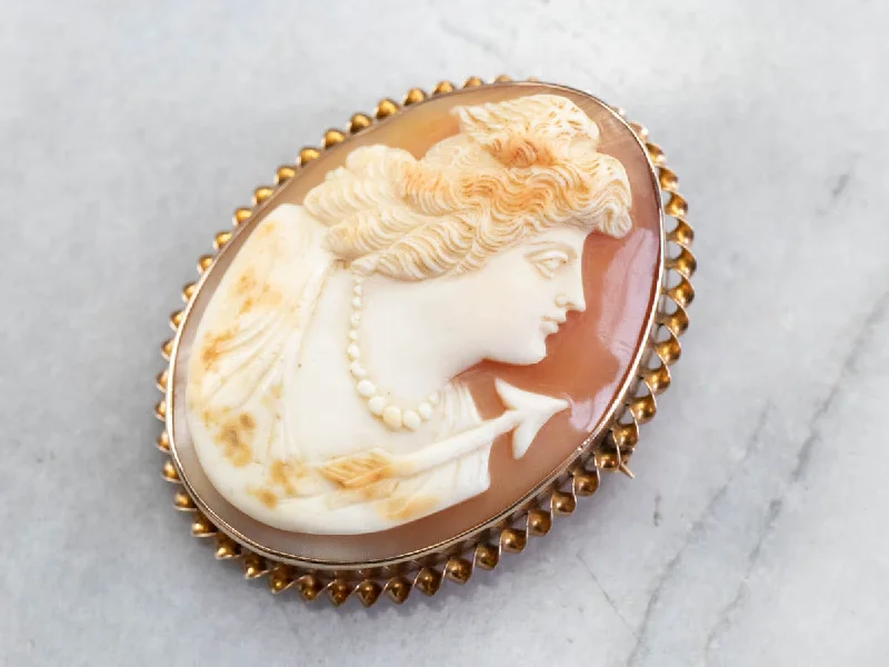 Greek Goddess Artemis Cameo Brooch or Pendant