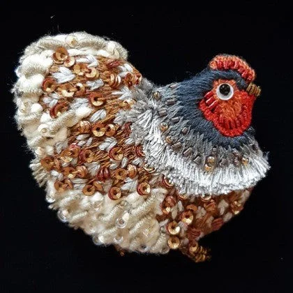 HAND EMBROIDERED BEADED SEQUINED BROOCH