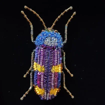 HAND EMBROIDERED BEADED SEQUINED BROOCH