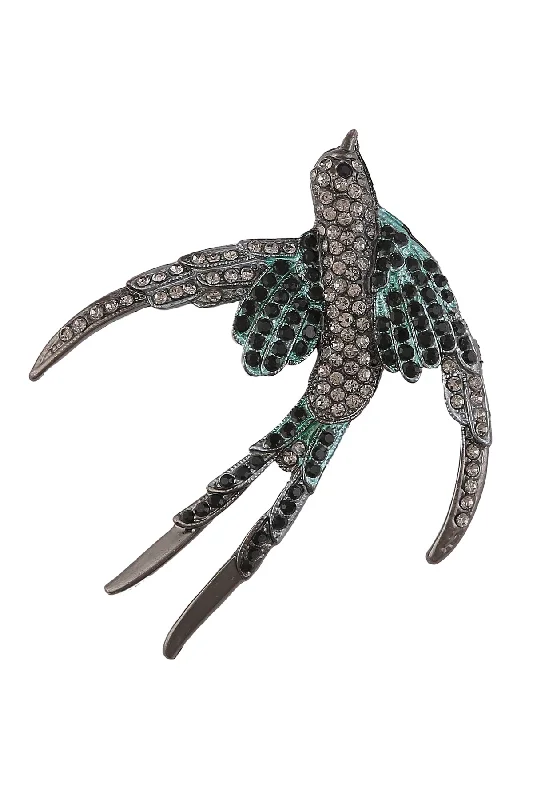 Sparkling and Shiny Diamond Vintage Bird Brooch