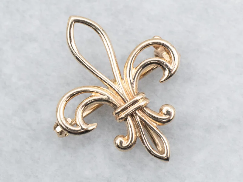 Fleur de Lis Cutout Brooch