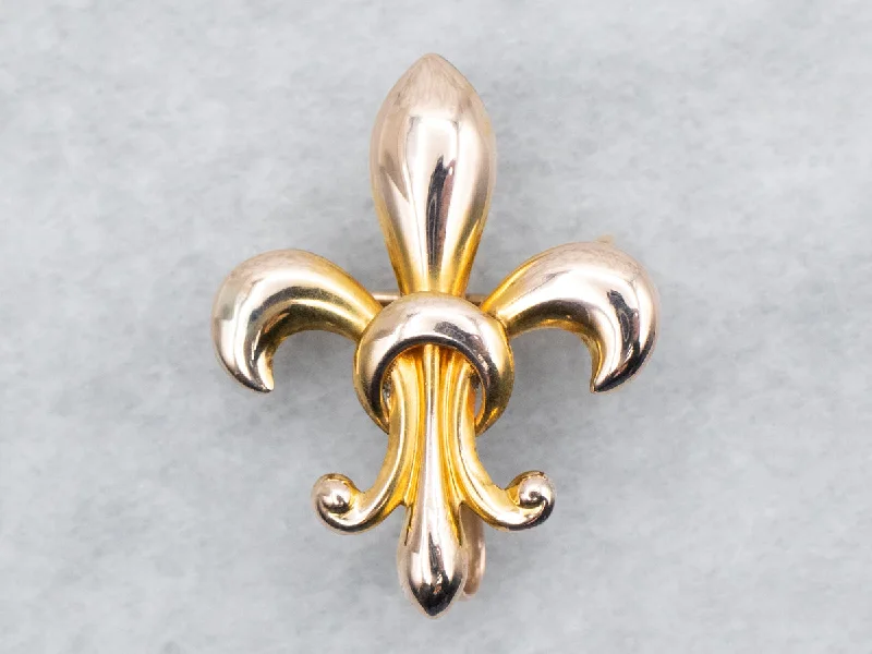 Vintage Gold Fleur de Lis Brooch