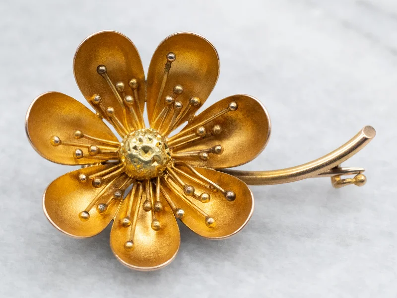 Vintage Gold Flower Brooch