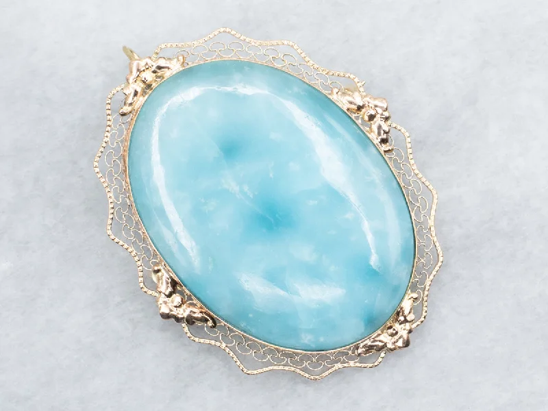 Hemimorphite Brooch or Pendant