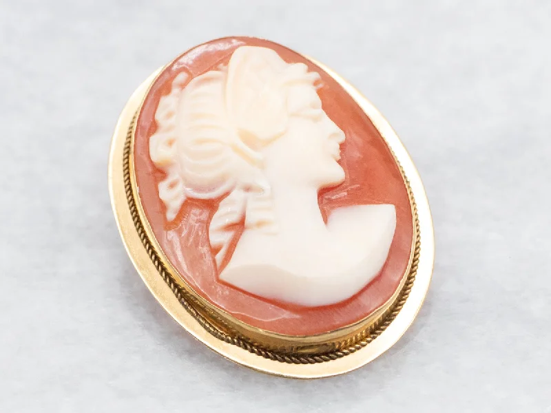 Oval Cut Cameo Brooch or Pendant