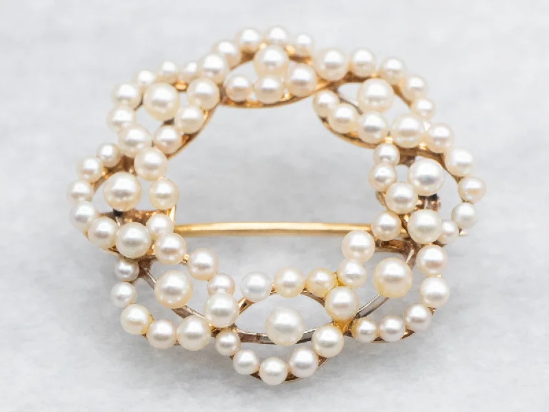 Pearl Wreath Brooch