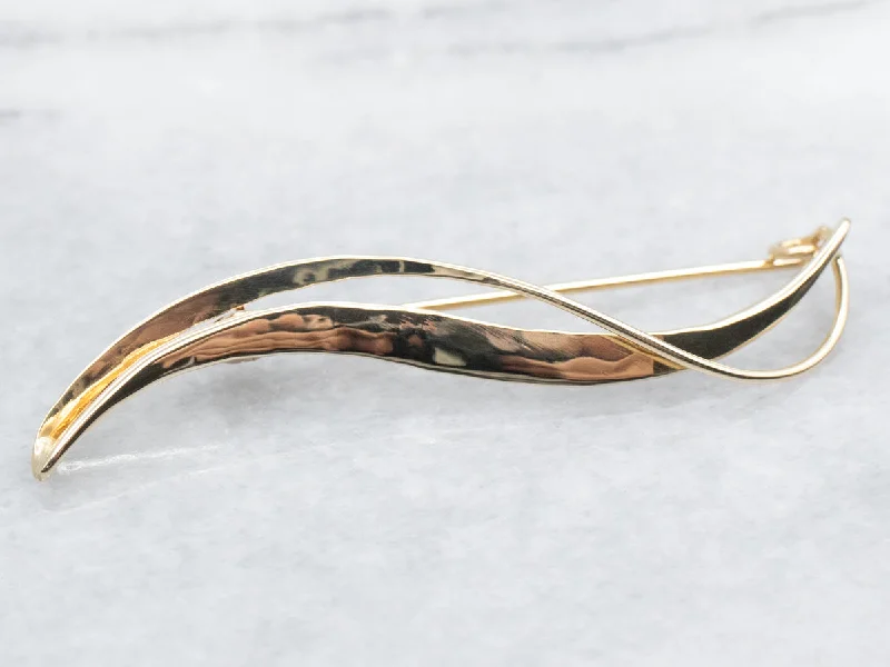 Free Formed Gold Brooch