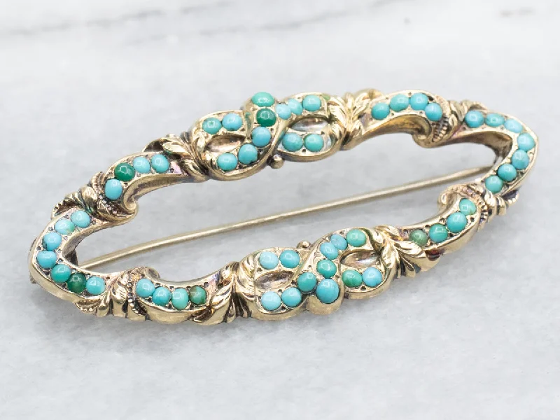 Lovely Victorian Turquoise Brooch